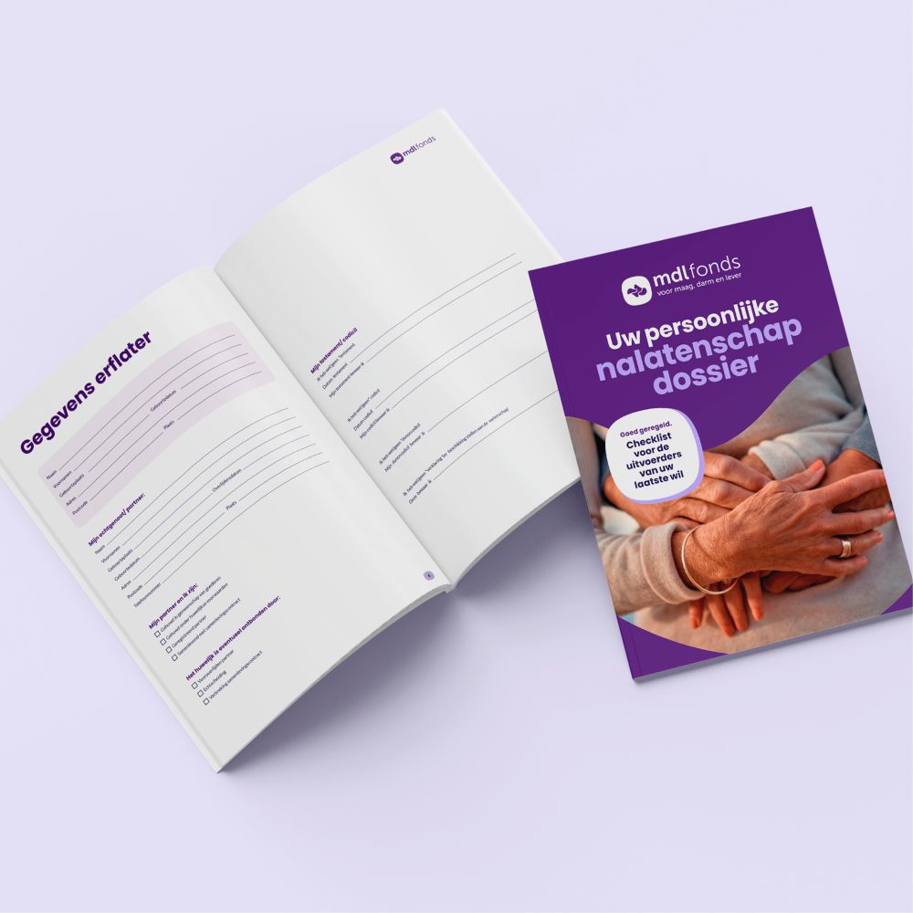 mockup van het erfenisdossier nalaten aan mdl fonds